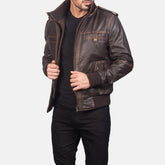 Airstream Rebel Brown Bomber Leather Flight Jacket